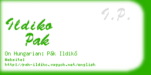 ildiko pak business card